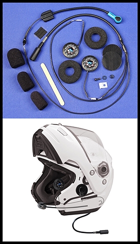 J&M Elite 801 Series Universal Clamp-Less Style Helmet Headset for most Open/Flip-Front Helmets