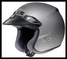 SHO-RJPLATR-MTGRY-RJ PLATINUM-R OPEN-FACE HELMET MATTE GREY