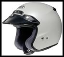 SHO-RJPLATR-SLKWHT-RJ PLATINUM-R OPEN-FACE HELMET SILKY WHITE