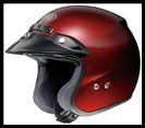 SHO-RJPLATR-WINE-RJ PLATINUM-R OPEN-FACE HELMET WINE RED