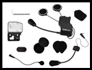 SENA Universal Helmet Clamp Kit with Microphones - Compatible with Sena 20S, 20S EVO, and 30K