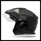 BELL MAG-9 OPEN FACE HELMET WITH VISOR, SHIELD, & INTERNAL DROP-DOWN SUNSHIELD - GLOSS BLACK