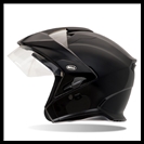 BELL MAG-9 OPEN FACE HELMET WITH VISOR, SHIELD, & INTERNAL DROP-DOWN SUNSHIELD - MATTE BLACK