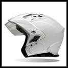 BELL MAG-9 OPEN FACE HELMET WITH VISOR, SHIELD, & INTERNAL DROP-DOWN SUNSHIELD - PEARL WHITE