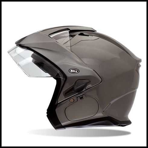 BELL MAG-9 OPEN FACE HELMET WITH VISOR, SHIELD, & INTERNAL DROP-DOWN SUNSHIELD - TITANIUM