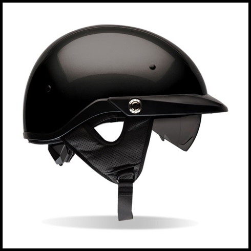 BELL PIT-BOSS HALF HELMET WITH SUN SHADE - GLOSS BLACK