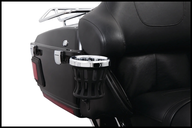 CIRO - GEN 2 DRINK HOLDER WITH PASSENGER TOUR-PAK MOUNT FOR '96-'13 HARLEY DAVIDSON TOURING MODELS