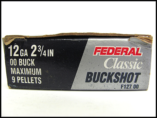 FEDERAL CLASSIC HI-BRASS SHOTSHELLS 12 GA. 2 3/4 IN. MAX. DRAM EQ. 9 PELLETS 00 BUCK SHOT - BOX OF 5