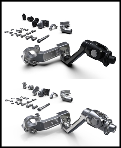 GOLDSTRIKE - 3-Way Adjustable Highway Peg Mounts in Polished Stainless Steel or Black