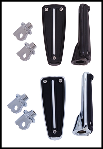 GOLDSTRIKE - Rail Footpegs with Male Clevis Mounts (pair) in Chrome or Black