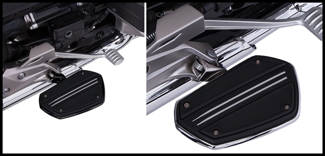 GOLDSTRIKE - Twin Rail Floorboards with Driver Adapters for GoldWing in Chrome or Black