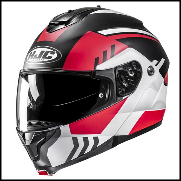 HJC c91 MODULAR FLIP-FRONT HELMET WITH SUNSHIELD VISOR SYSTEM - KAON MC-1SF GRAPHIC