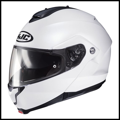 HJC c91 MODULAR FLIP-FRONT HELMET WITH SUNSHIELD VISOR SYSTEM - SEMI-FLAT PEARL WHITE