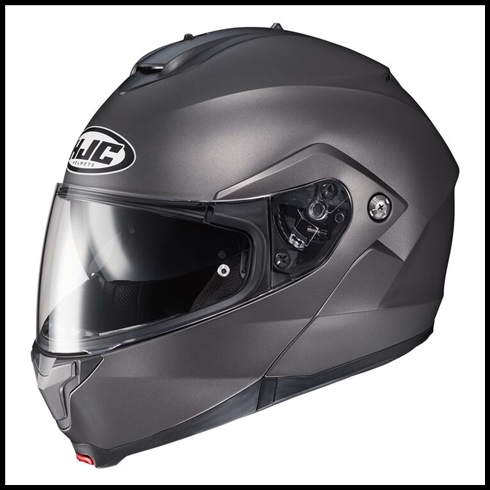 HJC c91 MODULAR FLIP-FRONT HELMET WITH SUNSHIELD VISOR SYSTEM - SEMI-FLAT TITANIUM