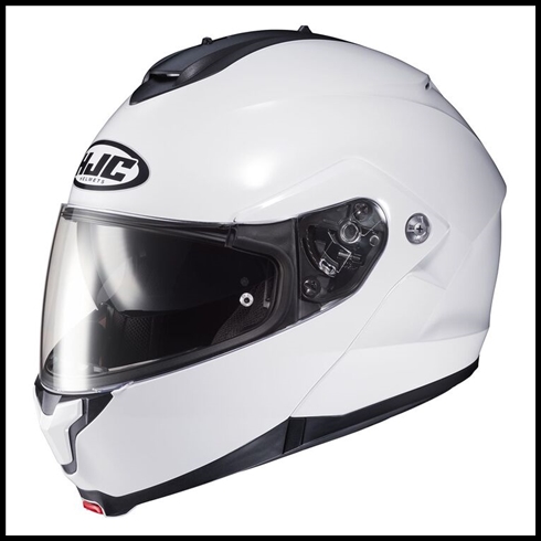 HJC c91 MODULAR FLIP-FRONT HELMET WITH SUNSHIELD VISOR SYSTEM - WHITE