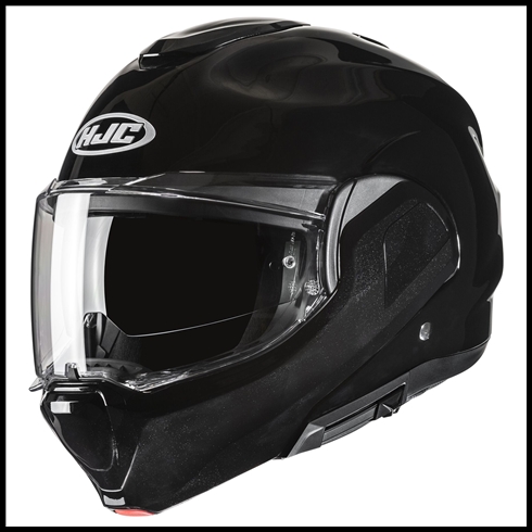 HJC f100 FULL ROTATION CHIN BAR MODULAR HELMET WITH SUNSHIELD VISOR SYSTEM - BLACK