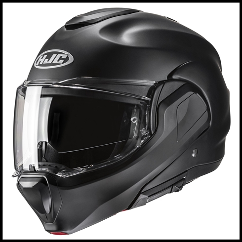 HJC f100 FULL ROTATION CHIN BAR MODULAR HELMET WITH SUNSHIELD VISOR SYSTEM - SEMI FLAT BLACK