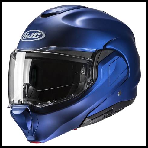 HJC f100 FULL ROTATION CHIN BAR MODULAR HELMET WITH SUNSHIELD VISOR SYSTEM - SEMI FLAT METALLIC BLUE