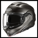 HJC f100 FULL ROTATION CHIN BAR MODULAR HELMET WITH SUNSHIELD VISOR SYSTEM - SEMI FLAT TITANIUM