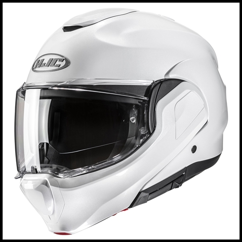 HJC f100 FULL ROTATION CHIN BAR MODULAR HELMET WITH SUNSHIELD VISOR SYSTEM - WHITE