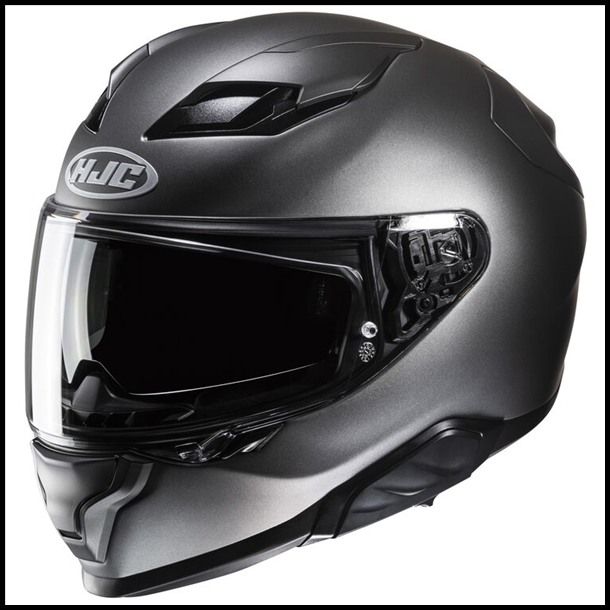 HJC F71 MODERN SPORT TOURING FULL-FACE HELMET WITH SUNSHIELD VISOR SYSTEM - SEMI-FLAT TITANIUM