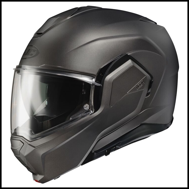 HJC i100 FULL ROTATION CHIN BAR MODULAR HELMET WITH SUNSHIELD VISOR SYSTEM - SEMI FLAT TITANIUM