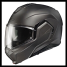 HJC i100 FULL ROTATION CHIN BAR MODULAR HELMET WITH SUNSHIELD VISOR SYSTEM - SEMI FLAT TITANIUM