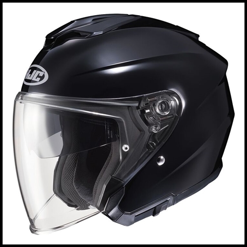 HJC i30 OPEN-FACE HELMET WITH FACE-SHIELD, & SUNSHIELD VISOR SYSTEM - BLACK