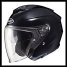 HJC i30 OPEN-FACE HELMET WITH FACE-SHIELD, & SUNSHIELD VISOR SYSTEM - BLACK