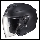 HJC i30 OPEN-FACE HELMET WITH FACE-SHIELD, & SUNSHIELD VISOR SYSTEM - SEMI-FLAT BLACK