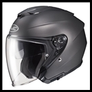 HJC i30 OPEN-FACE HELMET WITH FACE-SHIELD, & SUNSHIELD VISOR SYSTEM - SEMI-FLAT TITANIUM