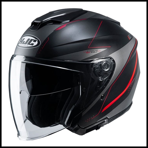 HJC i30 OPEN-FACE HELMET WITH FACE-SHIELD, & SUNSHIELD VISOR SYSTEM - SLIGHT MC-1SF GRAPHIC