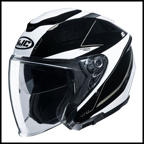 HJC i30 OPEN-FACE HELMET WITH FACE-SHIELD, & SUNSHIELD VISOR SYSTEM - SLIGHT MC-9 GRAPHIC