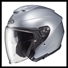 HJC i30 OPEN-FACE HELMET WITH FACE-SHIELD, & SUNSHIELD VISOR SYSTEM - SILVER