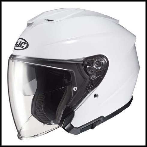 HJC i30 OPEN-FACE HELMET WITH FACE-SHIELD, & SUNSHIELD VISOR SYSTEM - WHITE