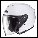 HJC i30 OPEN-FACE HELMET WITH FACE-SHIELD, & SUNSHIELD VISOR SYSTEM - WHITE