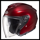 HJC i30 OPEN-FACE HELMET WITH FACE-SHIELD, & SUNSHIELD VISOR SYSTEM - WINE