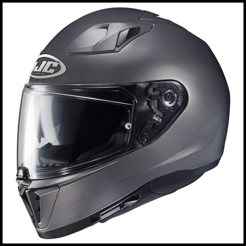 HJC i70 SPORT TOURING FULL-FACE HELMET WITH SUNSHIELD VISOR SYSTEM - SEMI-FLAT TITANIUM