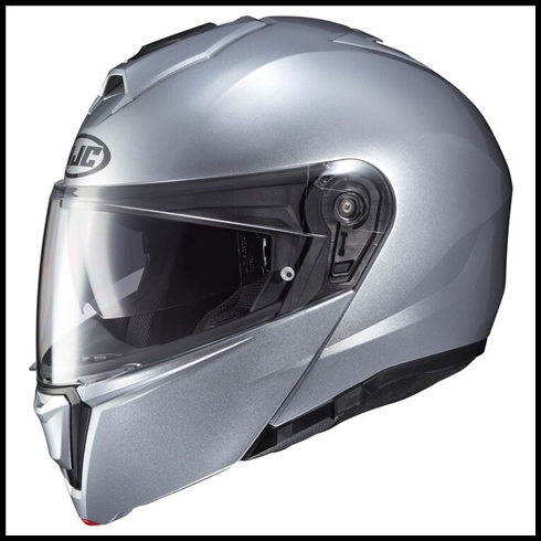 HJC i90 MODULAR FLIP-FRONT HELMET WITH SUNSHIELD VISOR SYSTEM - SILVER