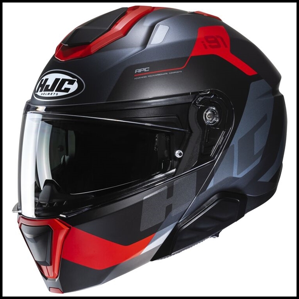 HJC i91 MODULAR FLIP-FRONT HELMET WITH SUNSHIELD VISOR SYSTEM - CARST MC-1SF GRAPHIC