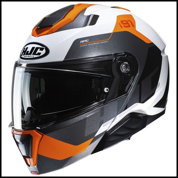 HJC i91 MODULAR FLIP-FRONT HELMET WITH SUNSHIELD VISOR SYSTEM - CARST MC-7 GRAPHIC