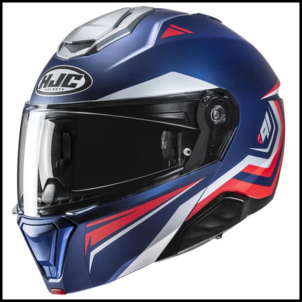 HJC i91 MODULAR FLIP-FRONT HELMET WITH SUNSHIELD VISOR SYSTEM - TRICUS MC-21SF GRAPHIC