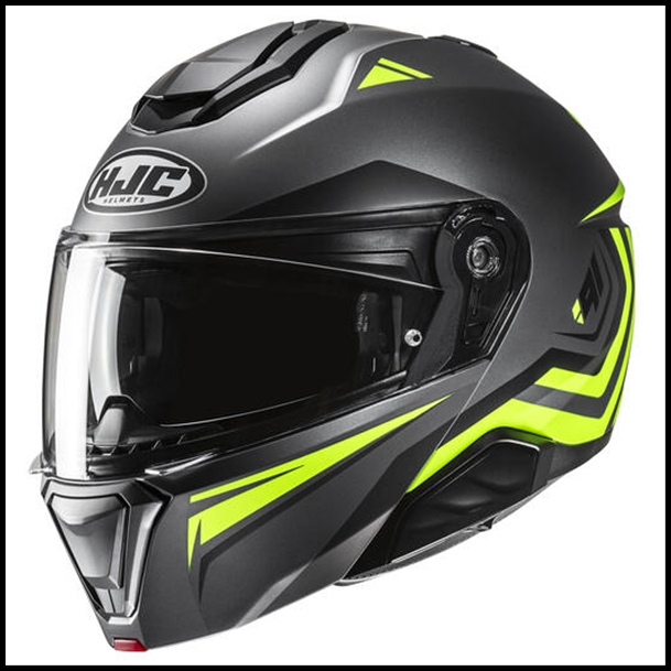 HJC i91 MODULAR FLIP-FRONT HELMET WITH SUNSHIELD VISOR SYSTEM - TRICUS MC-3HSF GRAPHIC