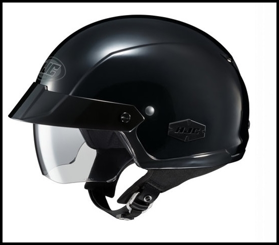 HJC IS-CRUISER HALF-HELMET WITH SUNSHIELD VISOR SYSTEM - BLACK