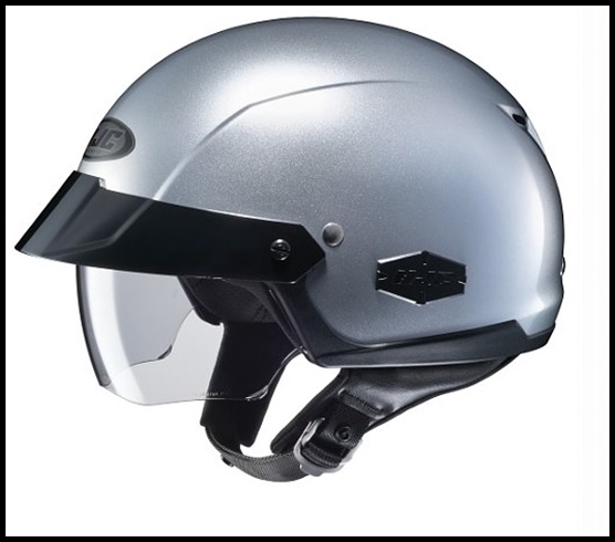 HJC IS-CRUISER HALF-HELMET WITH SUNSHIELD VISOR SYSTEM - SILVER