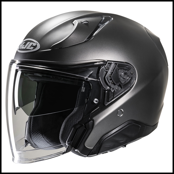 HJC RPHA-31 PREMIUM OPEN-FACE HELMET WITH FACE-SHIELD & SUNSHIELD VISOR SYSTEM - SEMI FLAT TITANIUM