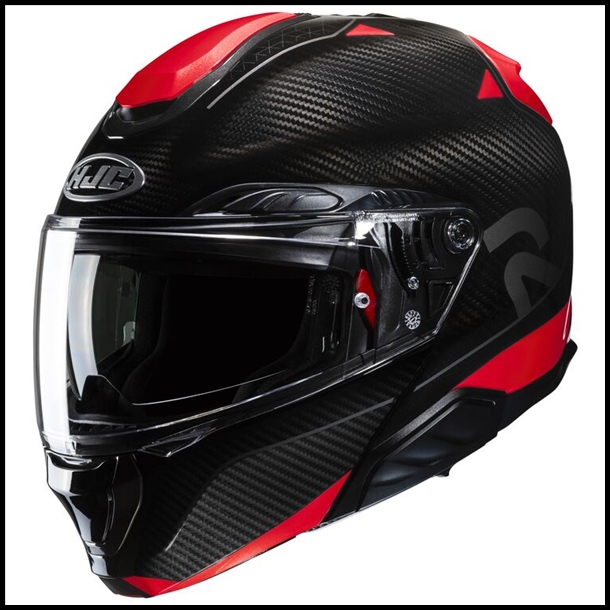 HJC RPHA-91 CARBON PREMIUM MODULAR FLIP-FRONT HELMET WITH SUNSHLD VISOR SYSTEM - NOELA MC-1 GRAPHIC