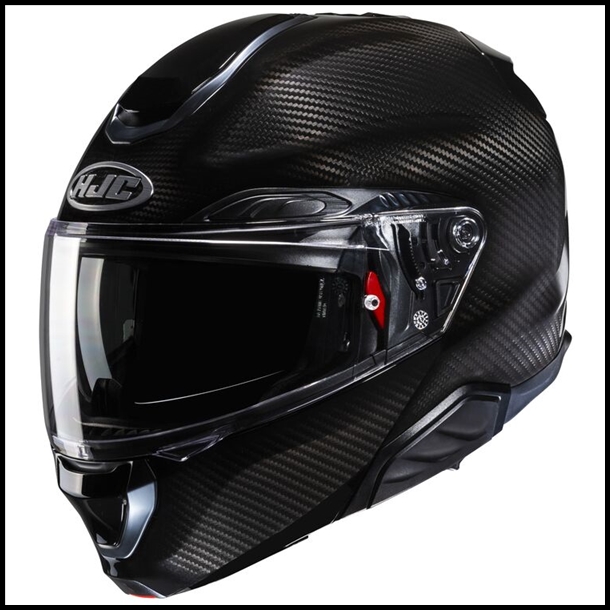 HJC RPHA-91 CARBON PREMIUM MODULAR FLIP-FRONT HELMET WITH SUNSHIELD VISOR SYSTEM - CARBON SOLID