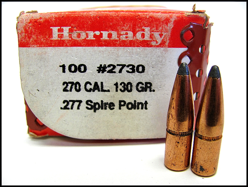 HORNADY 270 CAL. 130 GR. INTERLOCK SPIRE POINT RELOADING BULLETS