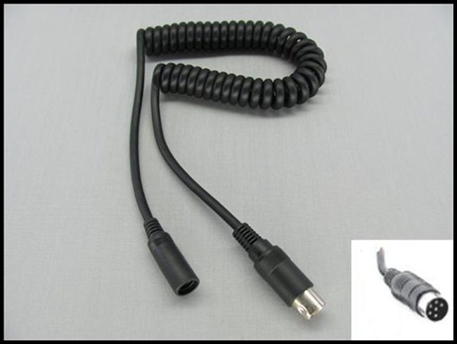 IMC MOTORCOM REPLACEMENT MINI-DIN SERIES HEADSET COIL CORD - 6 PIN